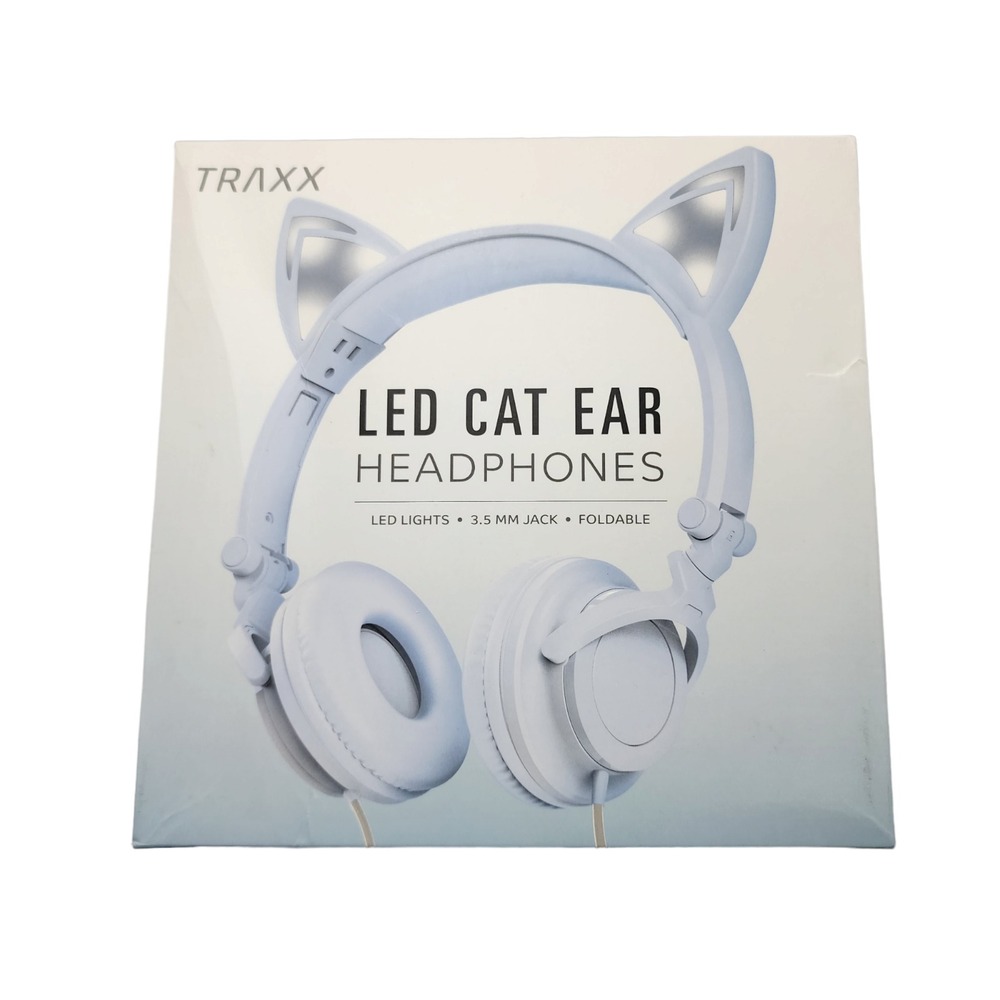 Headphone Earphone On Ear Wired LED Cat Ears Stereo Headsets Kids